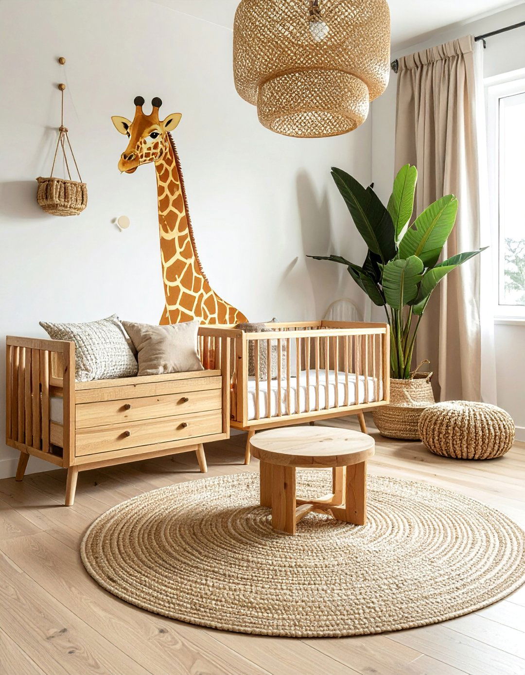 Textured Natural Giraffe Nursery - 15 Giraffe Nursery Ideas for a Fun and Whimsical Room