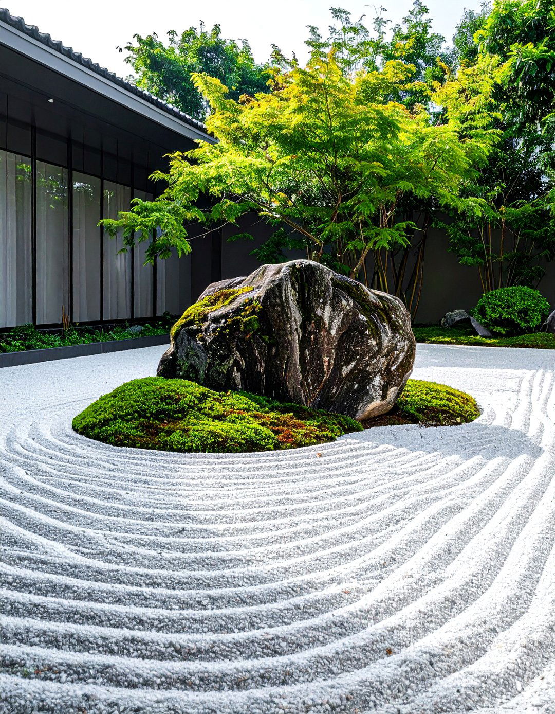 The Single Statement Boulder Zen Garden - 20 Small Zen Garden Ideas for a Peaceful Outdoor Retreat