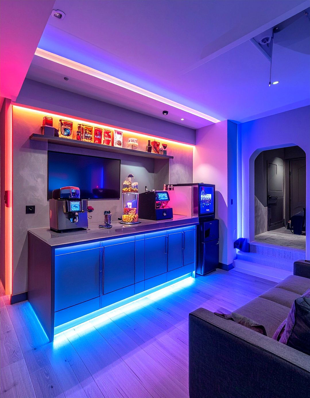 Theater Snack Station - 25 Basement Home Theater Ideas for Movie Nights