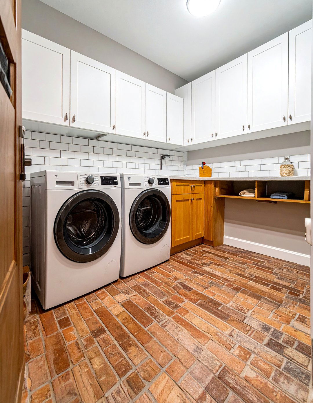 Thin Brick Veneer Floor Laundry Room - 15 Brick Floor Laundry Room Ideas for a Rustic Charm