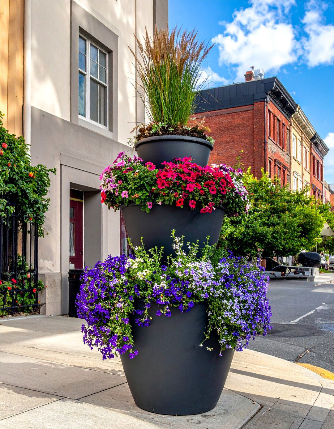 Tiered Street Planters - 20 Street Planters to Beautify Your Neighborhood