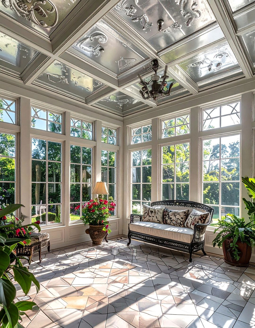 Tin Tile Sunroom Ceilings - 20 Sunroom Ceiling Ideas to Elevate Your Indoor-Outdoor Space