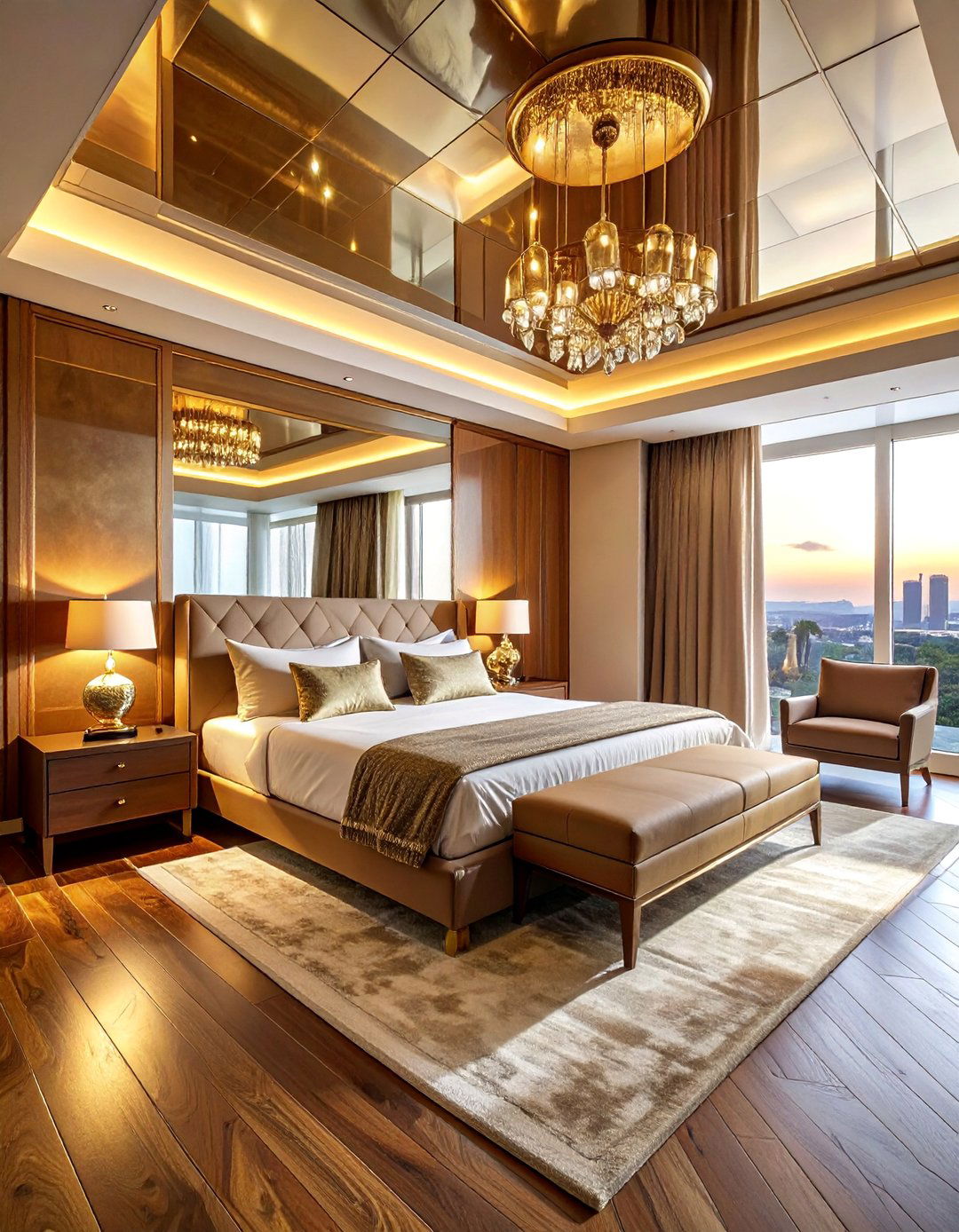 Tinted Bronze Bedroom Mirror Ceiling - 20 Mirror on Ceiling Above Bed Ideas for a Luxurious Touch