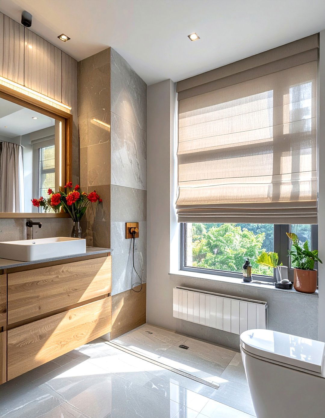 Top Down Bottom Up Shades - 30 Bathroom Window Treatment Ideas for Privacy