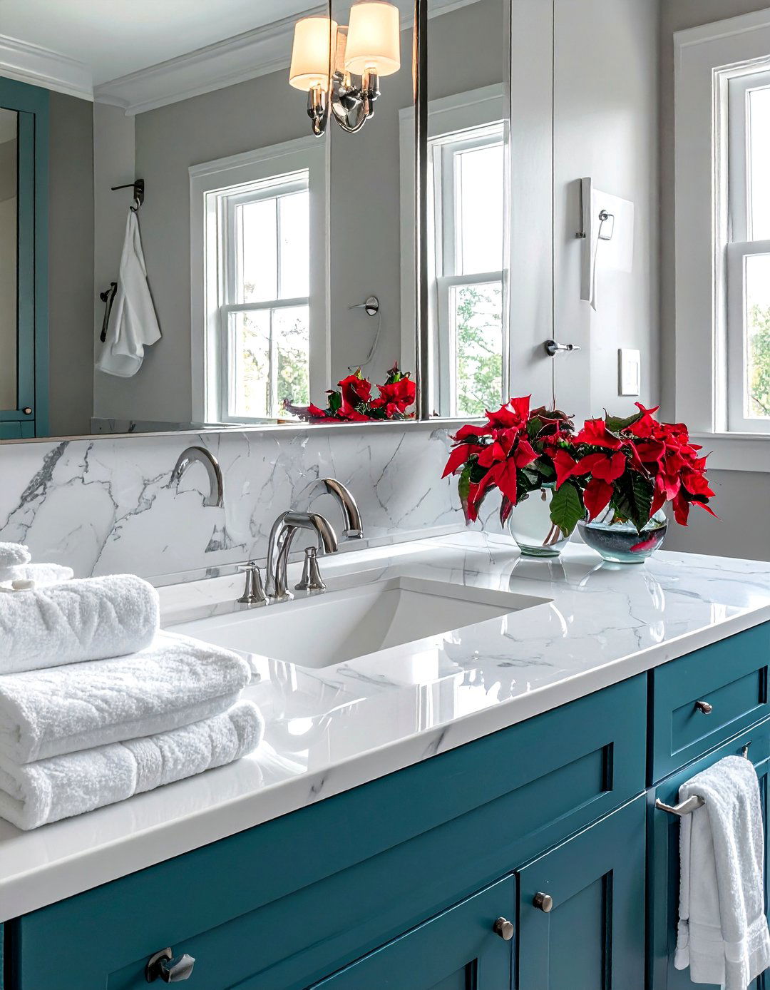 Traditional Bathroom with Polished Nickel Fixtures - 20 Traditional Bathroom Ideas for a Classic and Elegant Space