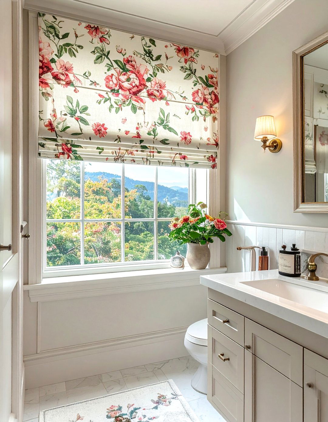 Traditional Bathroom with Roman Shades - 20 Traditional Bathroom Ideas for a Classic and Elegant Space