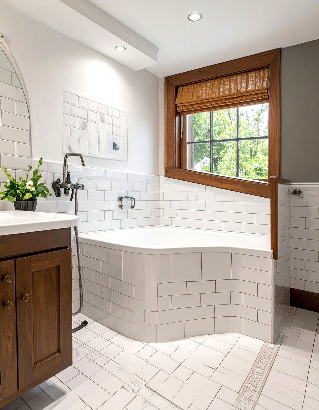 Traditional Bathroom with a Built In Bathtub Alcove - 20 Traditional Bathroom Ideas for a Classic and Elegant Space