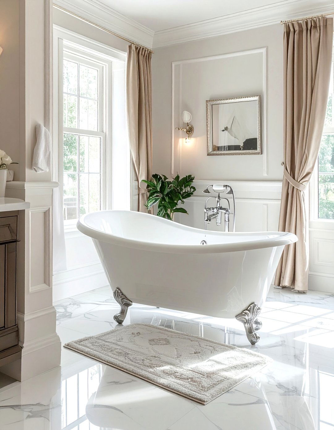 Traditional Bathroom with a Freestanding Clawfoot Tub - 20 Traditional Bathroom Ideas for a Classic and Elegant Space