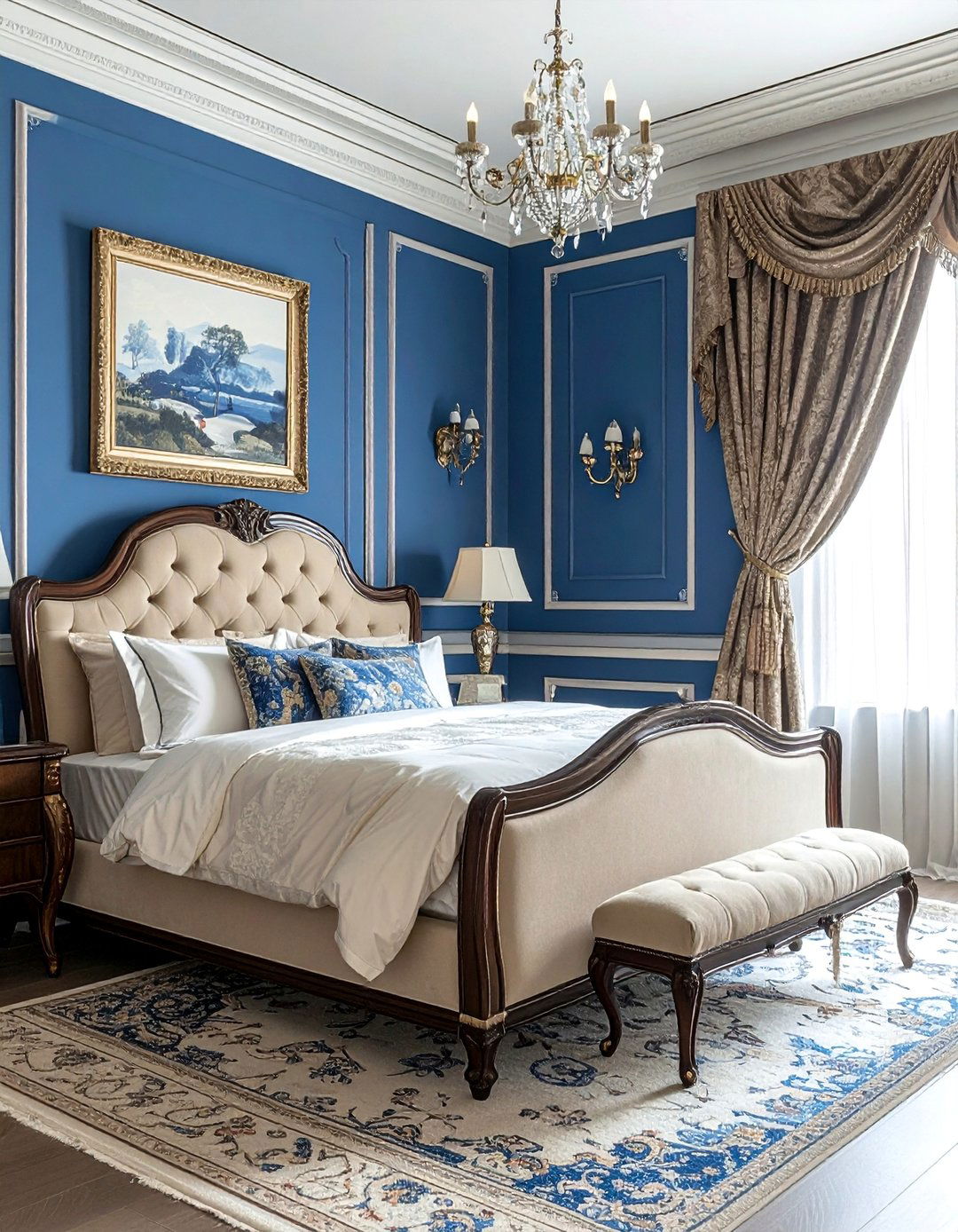 Traditional Blue and Beige Bedroom Design - 15 Blue and Beige Bedroom Ideas for a Calming Retreat