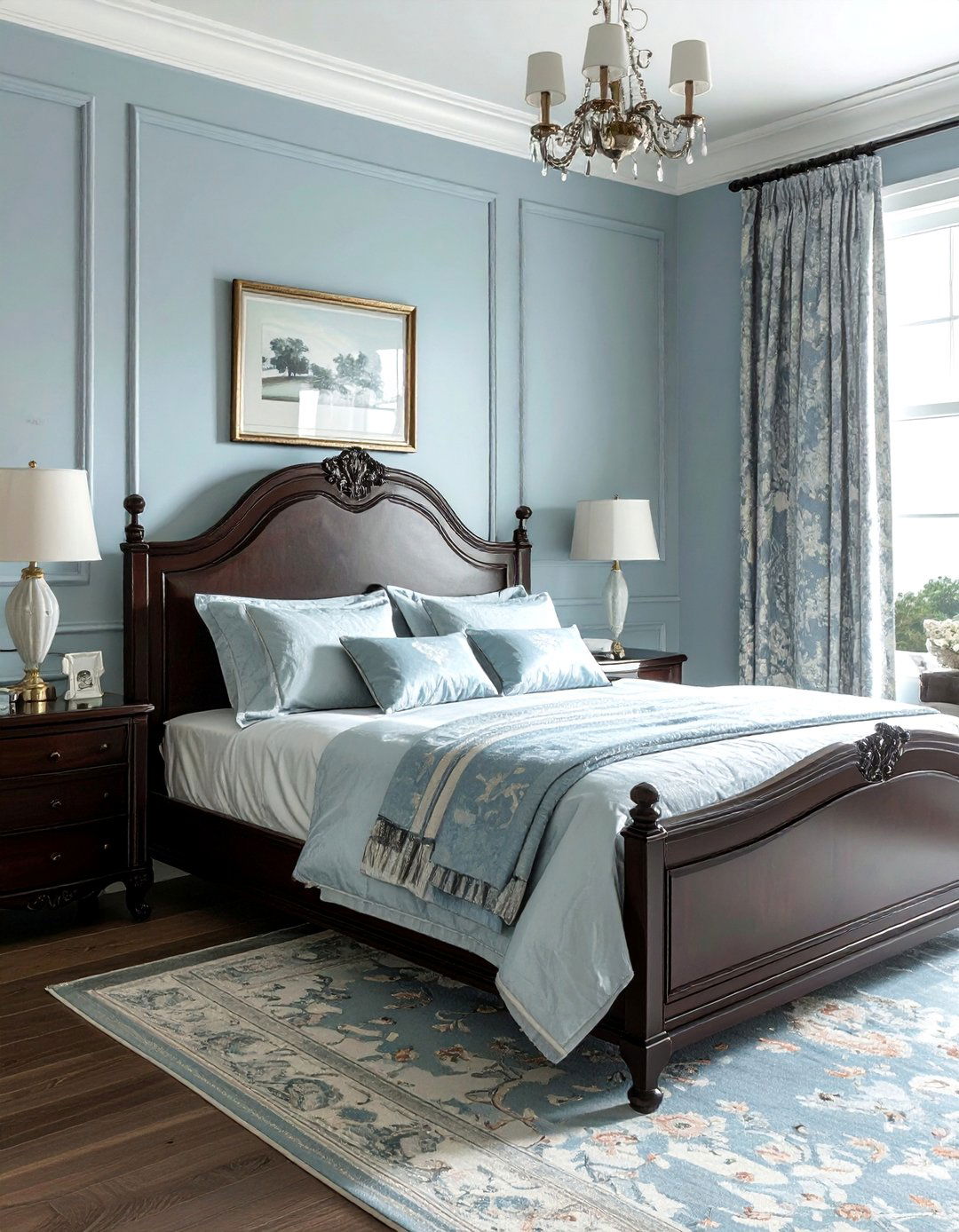 Traditional Light Blue Bedroom with Classic Furniture - 25 Light Blue Bedroom Ideas for a Calming Retreat