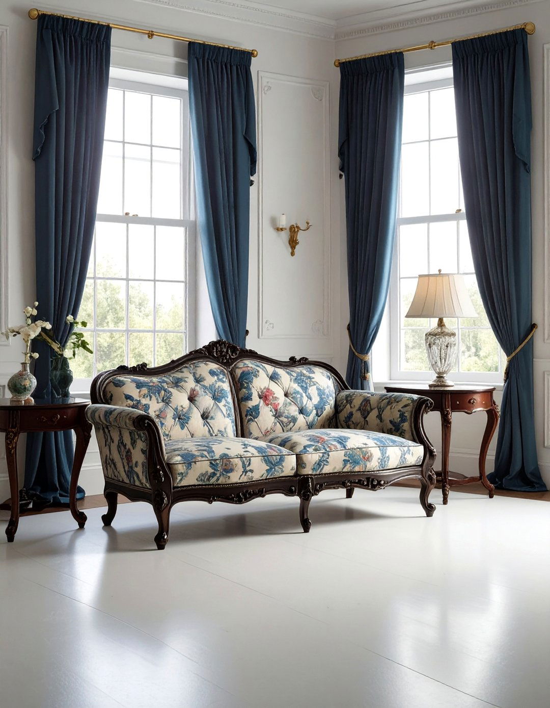 Traditional Settee for Formal Window Settings - 20 Couch in Front of Window Ideas for Bright Spaces