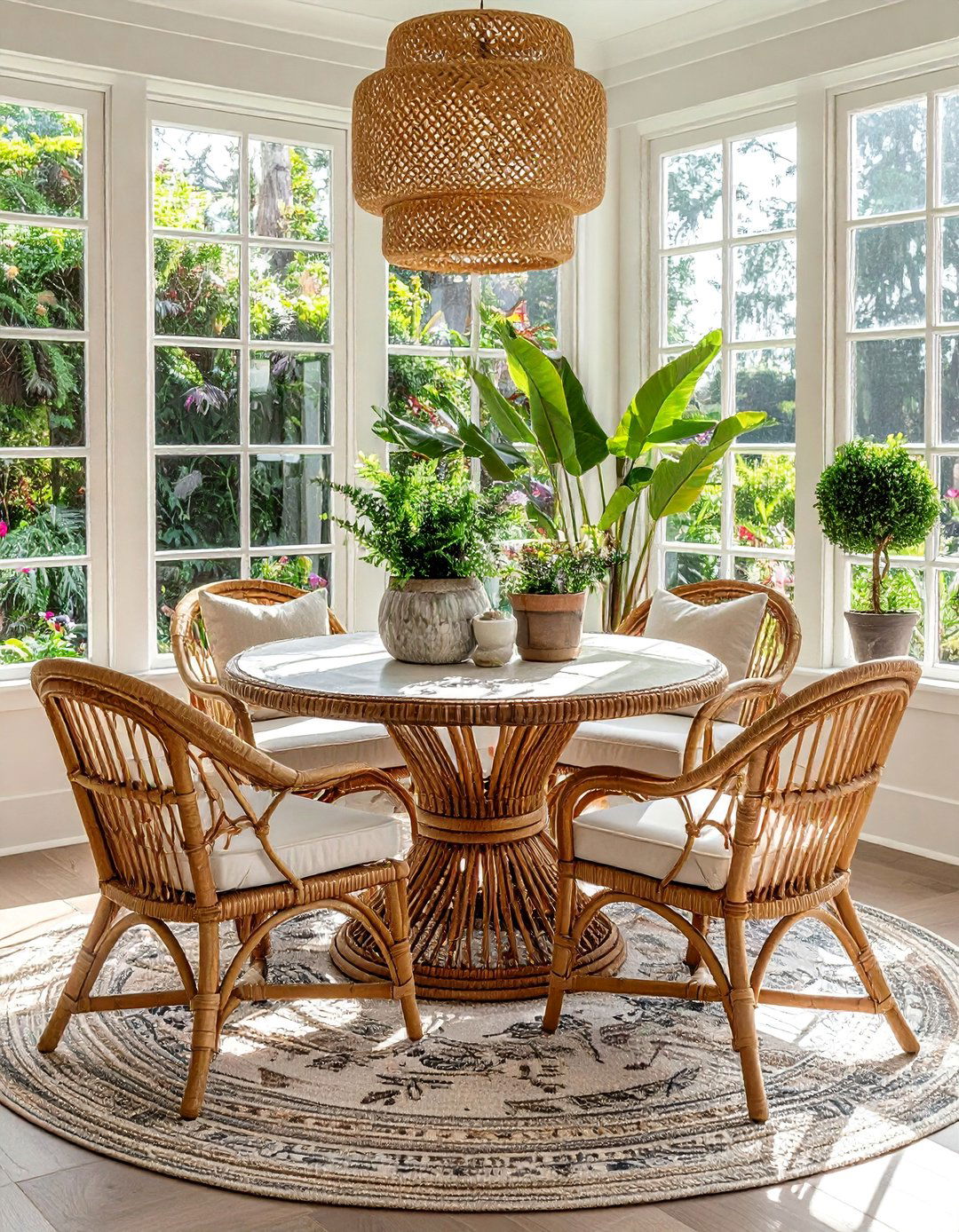 Traditional Wicker Dining Retreat - 25 Sunroom Dining Room Ideas for a Bright Space