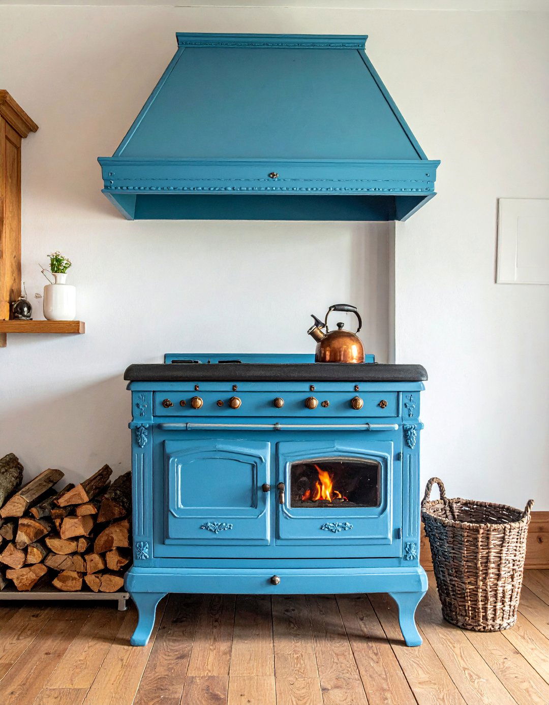 Traditional Wood Burning Kitchen Stoves - 25 Kitchens With Fireplaces for Cozy Cooking Spaces