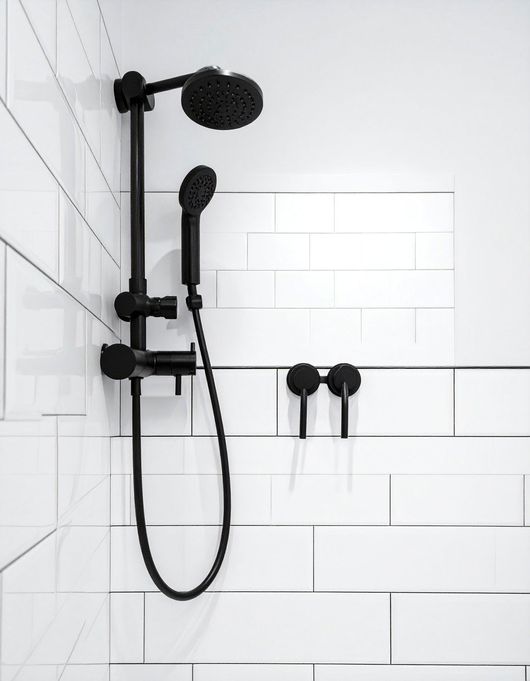 Transitional Bathroom with Matte Black Hardware - 30 Transitional Bathroom Ideas for a Modern Yet Classic Look