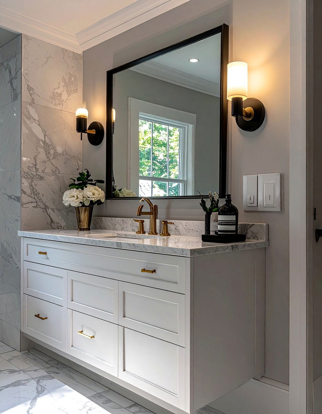 Transitional Bathroom with Mixed Metal Finishes - 30 Transitional Bathroom Ideas for a Modern Yet Classic Look