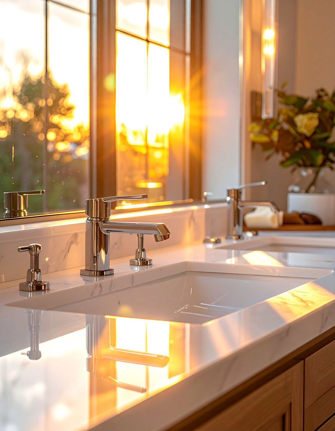 Transitional Bathroom with Polished Nickel Fixtures - 30 Transitional Bathroom Ideas for a Modern Yet Classic Look