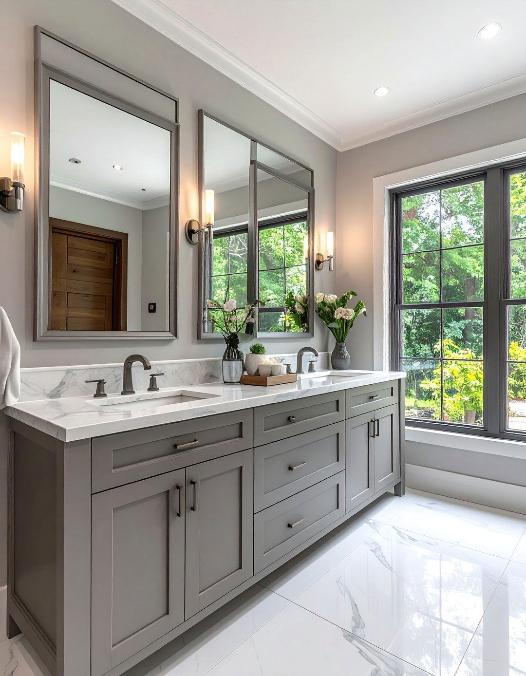 Transitional Bathroom with a Double Vanity - 30 Transitional Bathroom Ideas for a Modern Yet Classic Look