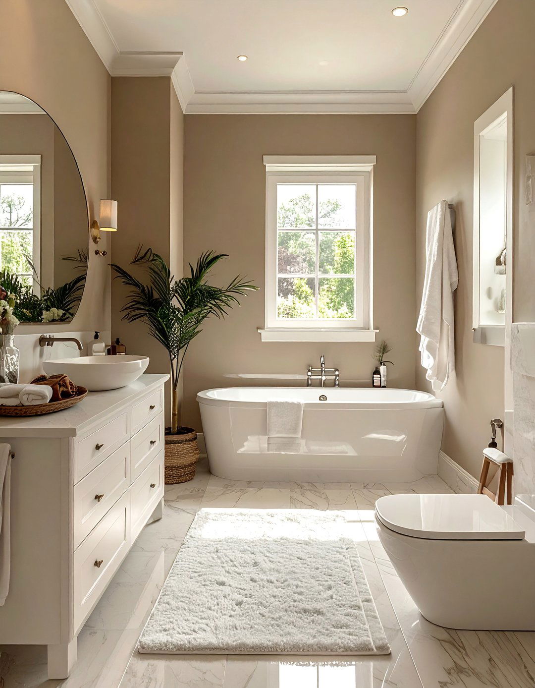 Transitional Bathroom with a Neutral Color Palette - 30 Transitional Bathroom Ideas for a Modern Yet Classic Look