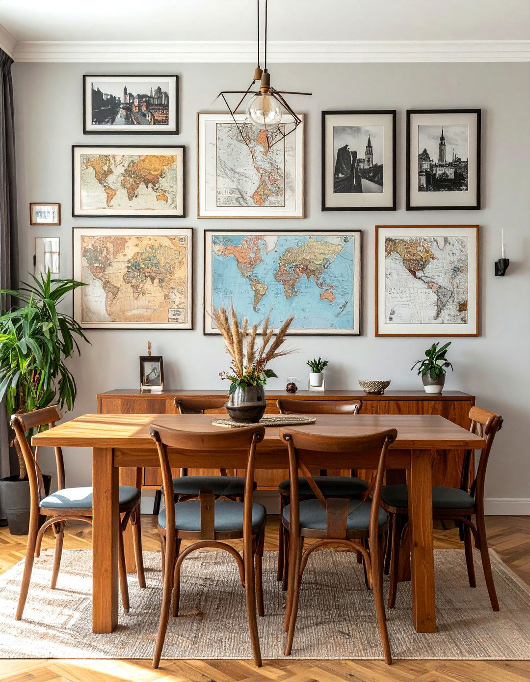 Travel Themed Dining Room Gallery Wall - 20 Dining Room Gallery Wall Ideas for Stylish Decor