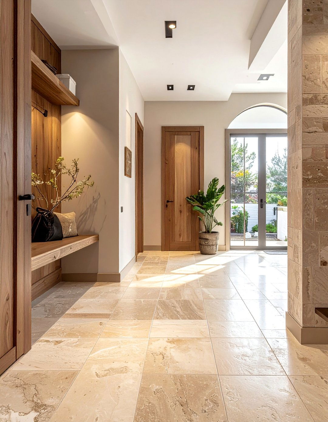 Travertine Natural Stone Tiles - 15 Mudroom Tile Floor Ideas for Durability & Style