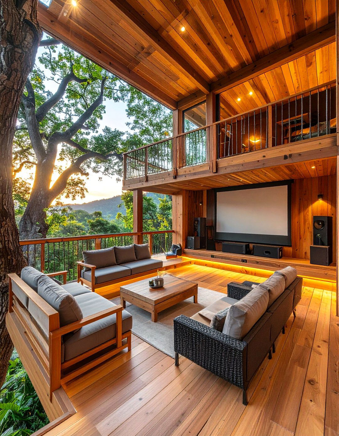 Treehouse Theater - 40 Small Home Theater Ideas for Movie Nights