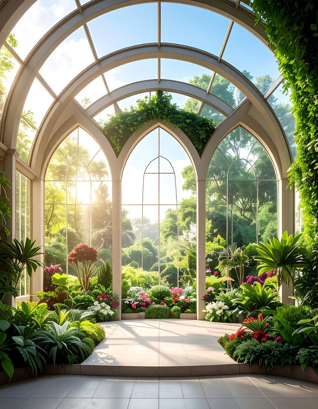 Trefoil Arch Windows for Garden Room Connections - 30 Arch Window Design Ideas for Elegant Home Interiors