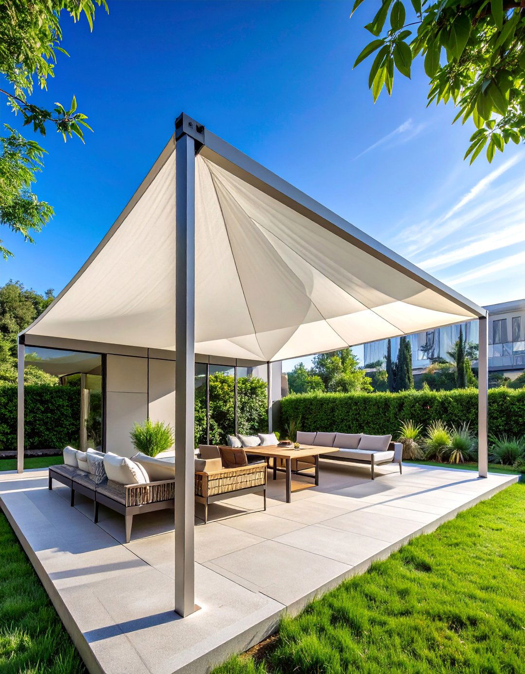 Triangular Shade Sails for Modern Aesthetics - 40 Shade Ideas for Comfortable Outdoor Living Spaces