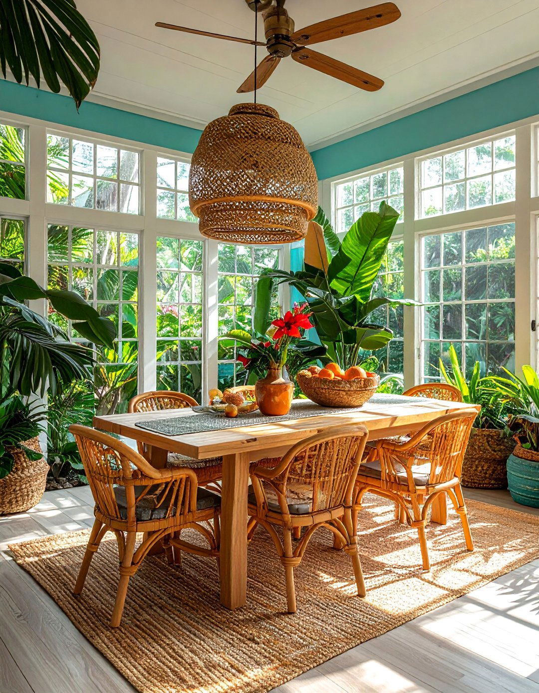 Tropical Paradise Dining Room - 25 Sunroom Dining Room Ideas for a Bright Space