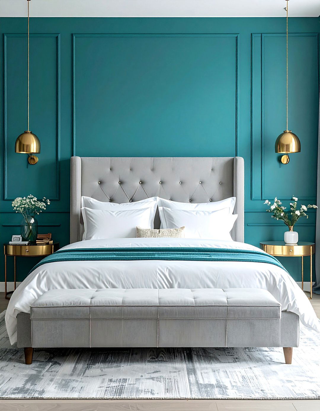 Turquoise Bedroom with a Statement Accent Wall - 15 Stunning Turquoise Bedroom Ideas for a Fresh Look