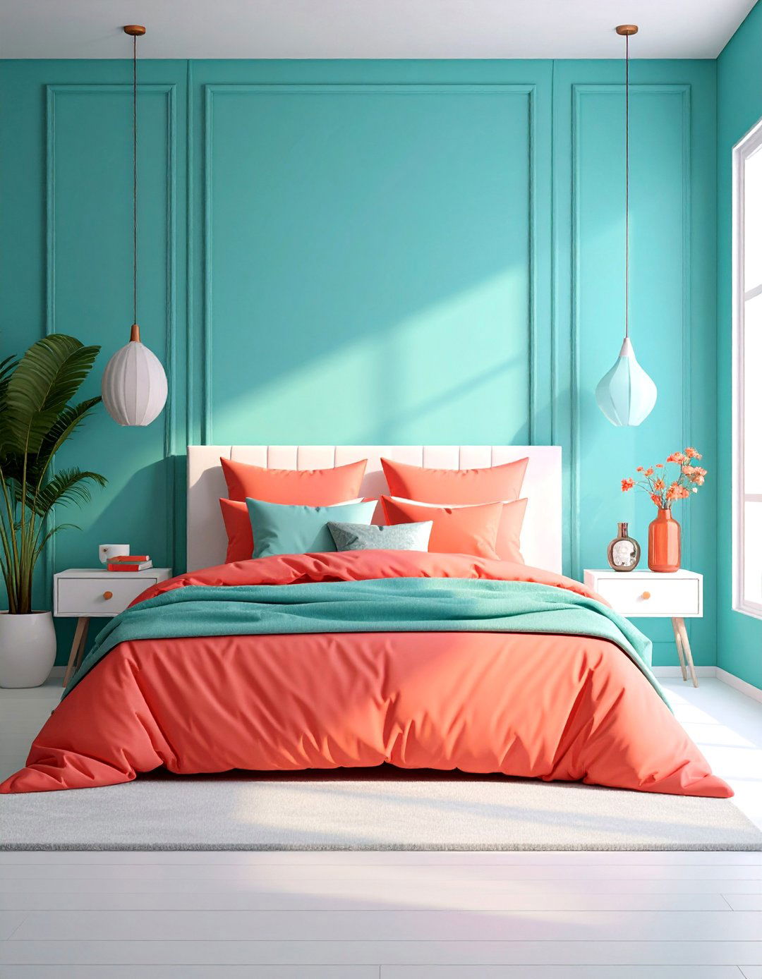 Turquoise and Coral Bedroom Color Scheme - 15 Stunning Turquoise Bedroom Ideas for a Fresh Look
