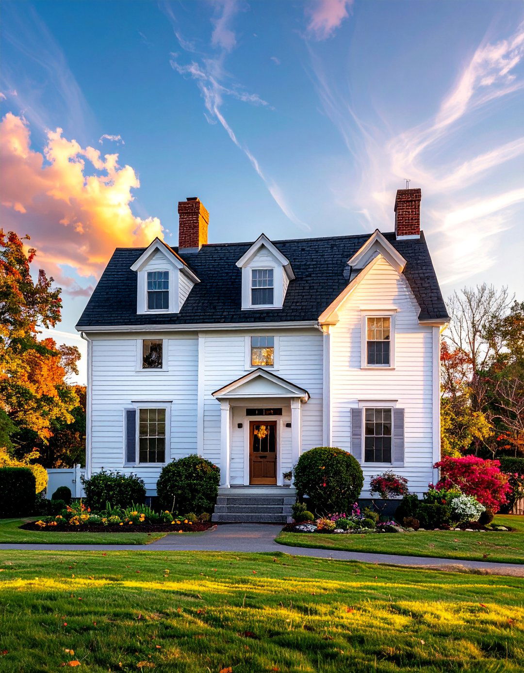 Two Story Cape Cod White Siding House - 20 White Siding House Designs for a Clean and Timeless Exterior