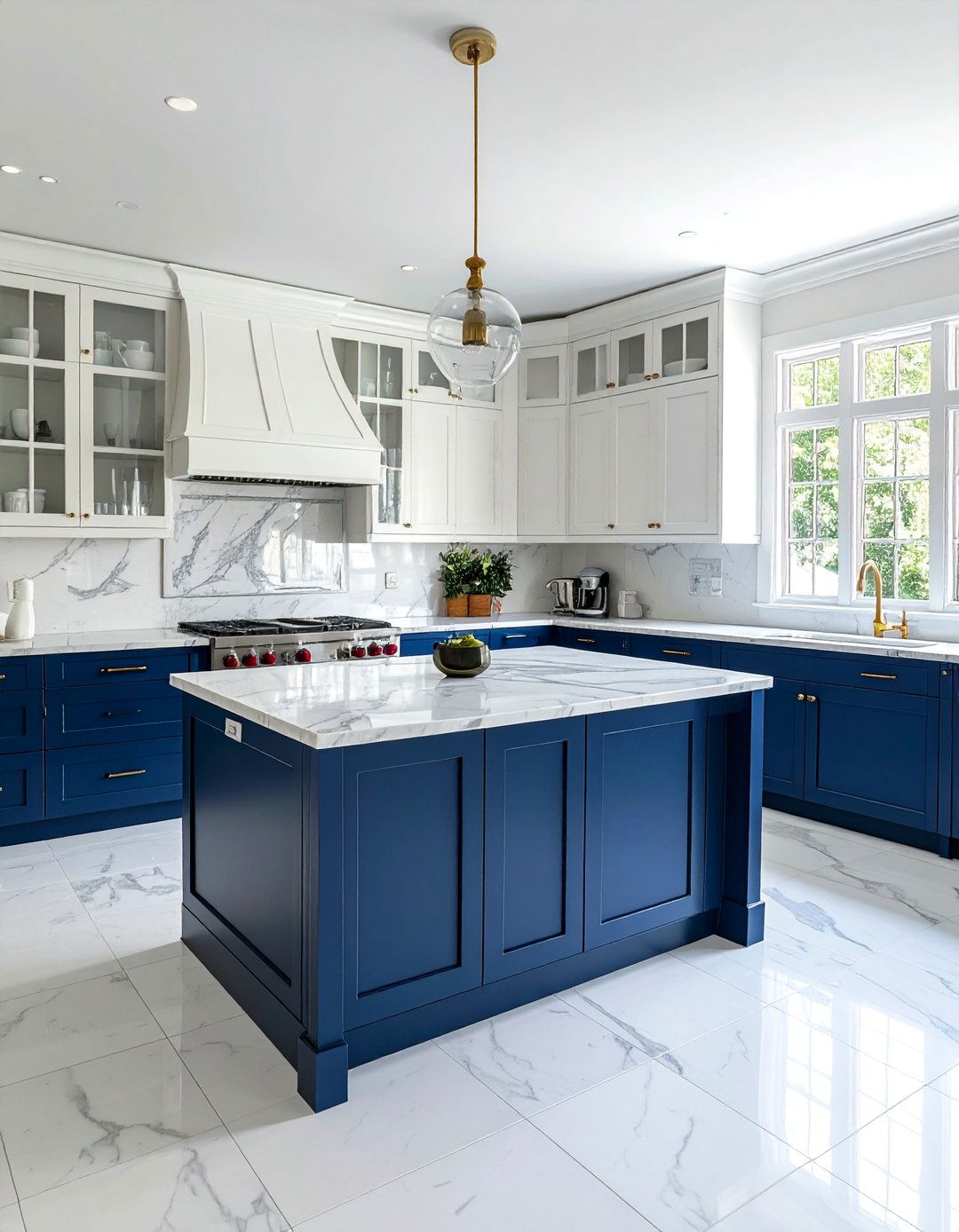 Two Tone Blue and White French Country Kitchen - 15 Blue French Country Kitchen Ideas for a Charming Space
