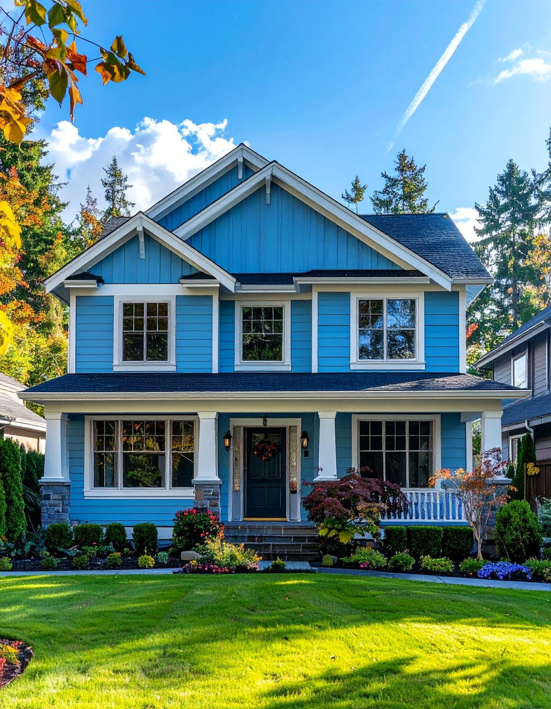 Two Tone Light Blue Exterior Design - 25 Light Blue House Exterior Ideas for Curb Appeal