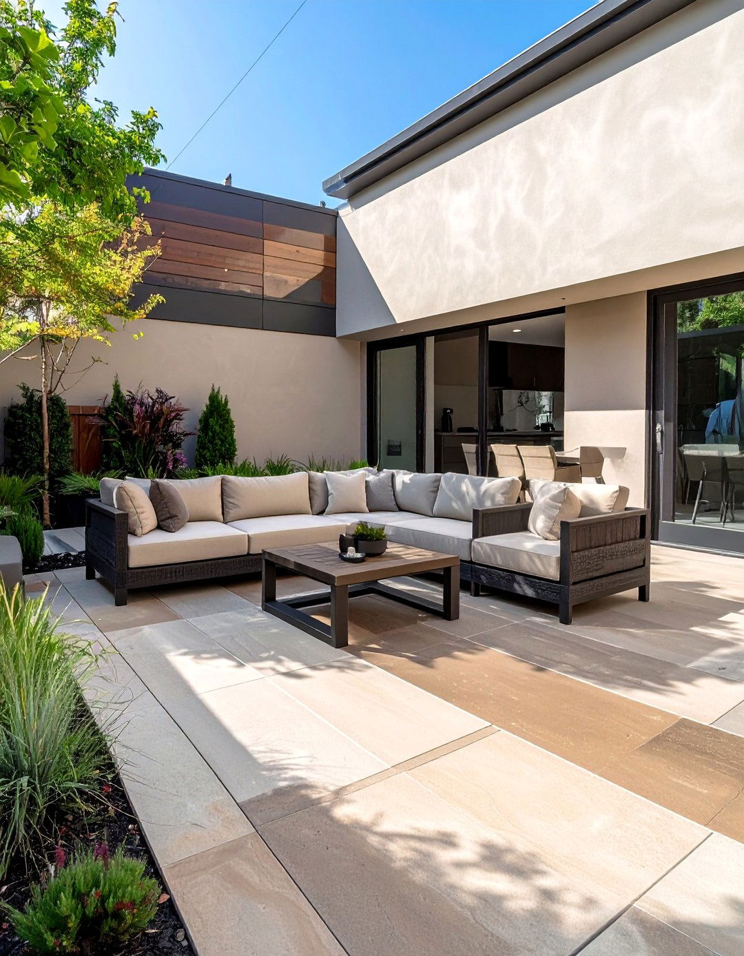 Two Tone Stamped Concrete Patio Color Scheme - 40 Stamped Concrete Patio Ideas for Stylish Outdoor Spaces