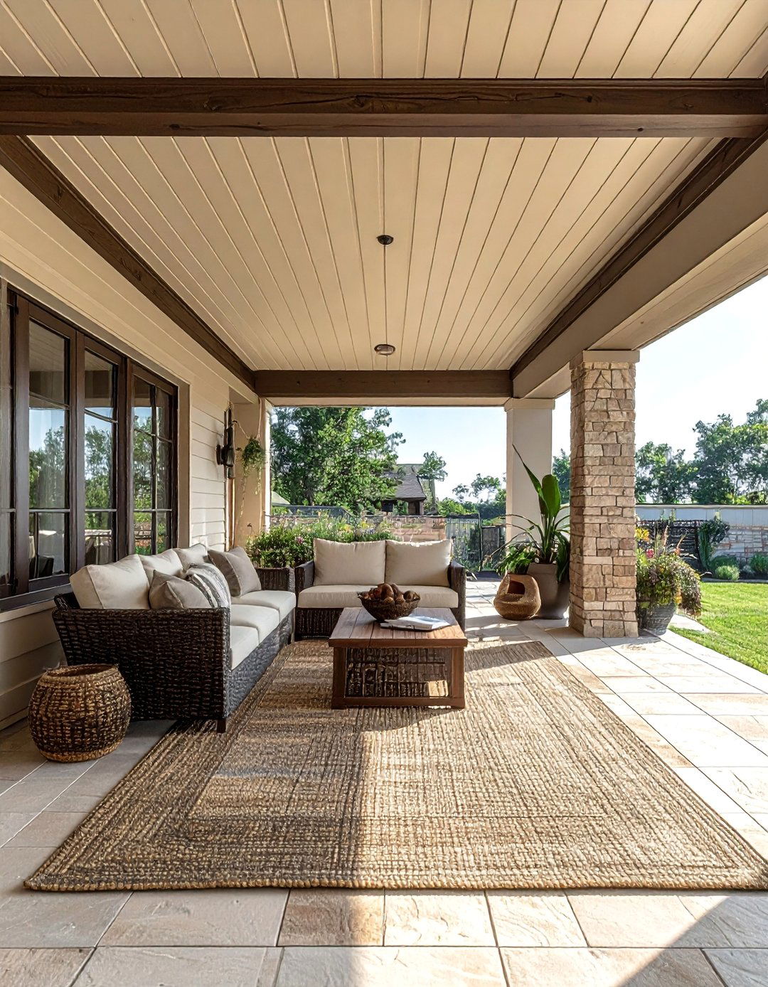 Two Tone Vinyl Porch Ceiling Accents - 20 Vinyl Porch Ceiling Ideas to Elevate Your Outdoor Space