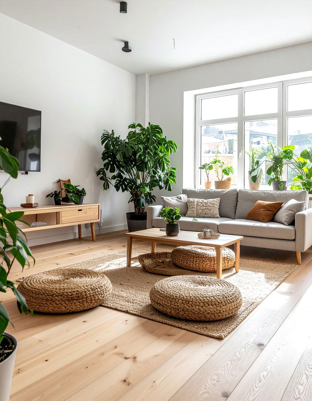 Unfinished Natural Wood Living Room Floor - 25 Beautiful Living Room Wood Floor Ideas