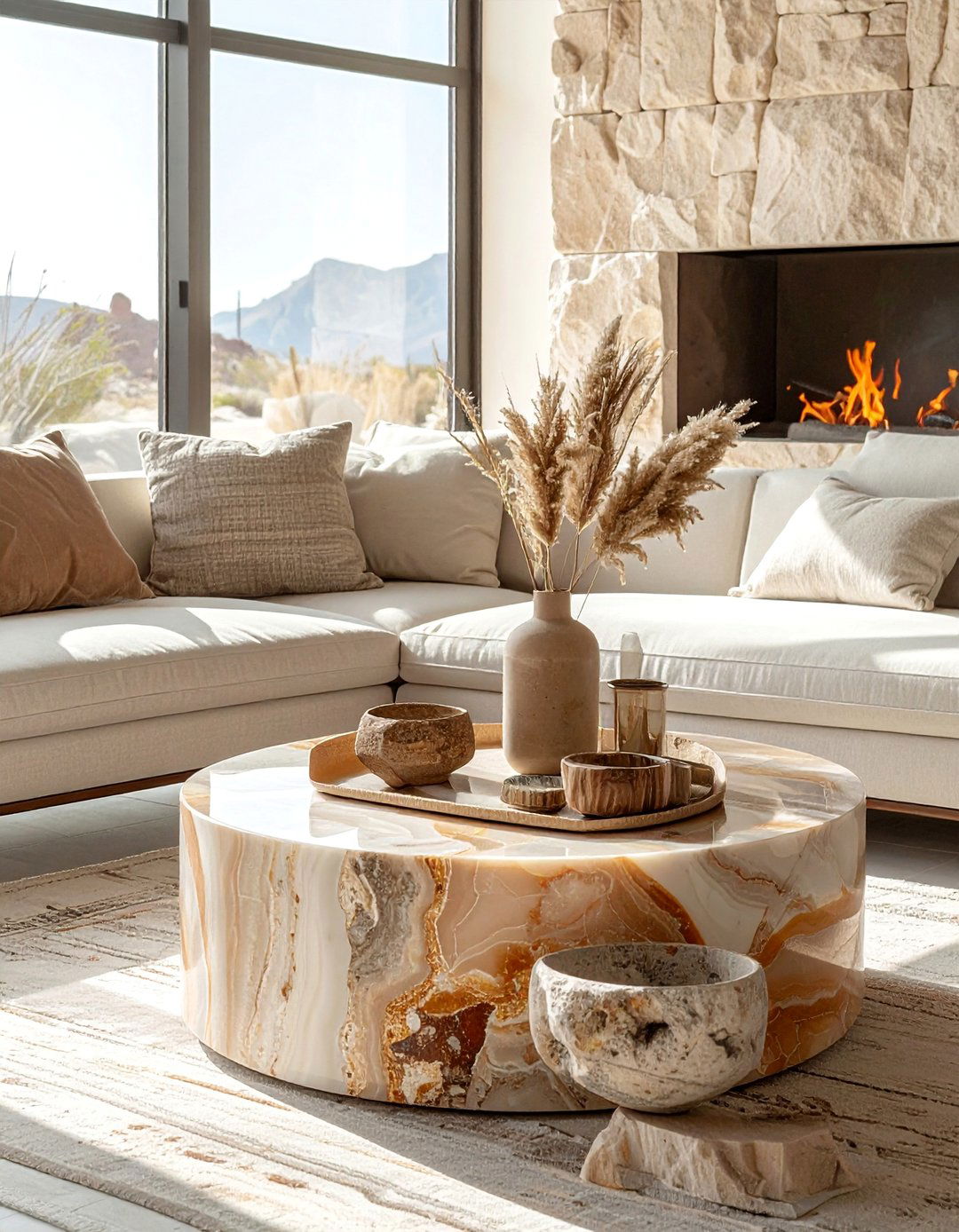 Use of Natural Stone Accents - 20 Desert-Themed Room Ideas for a Unique Aesthetic