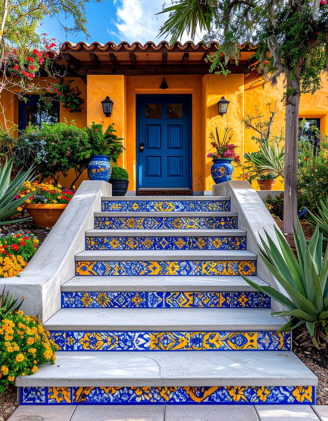 Using Colorful Talavera Tile Accents - 20 Southwest Landscaping Ideas for Your Front Yard