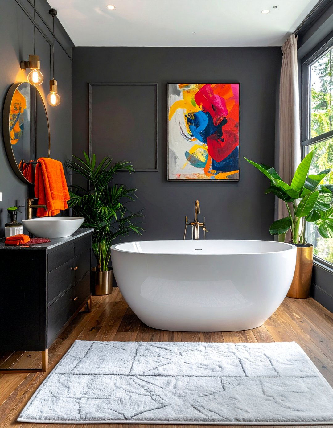 Using Dark and Moody Color Palettes - 20 Maximalist Bathroom Design Ideas for Bold Style