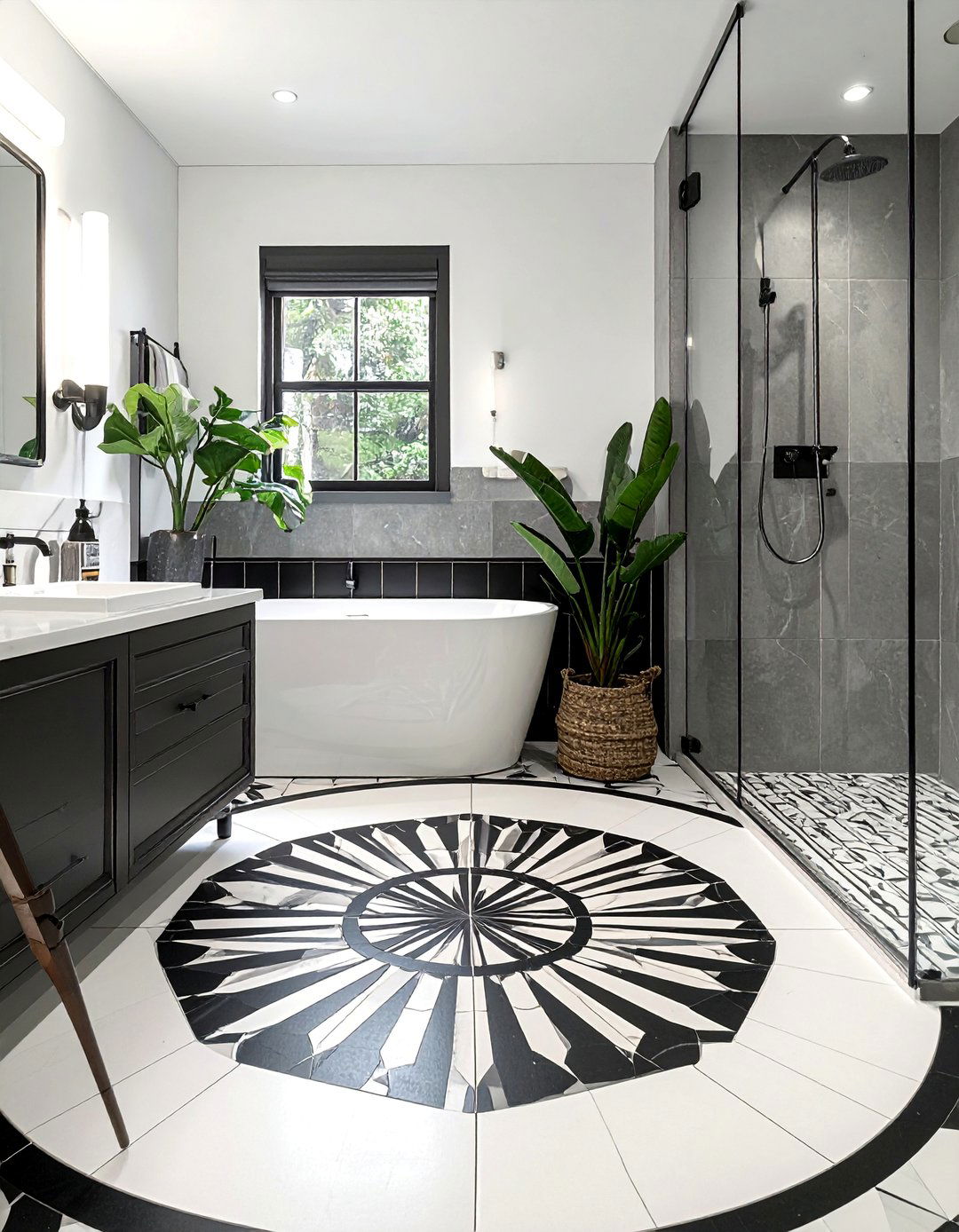 Using Patterned Floor Tiles - 20 Maximalist Bathroom Design Ideas for Bold Style