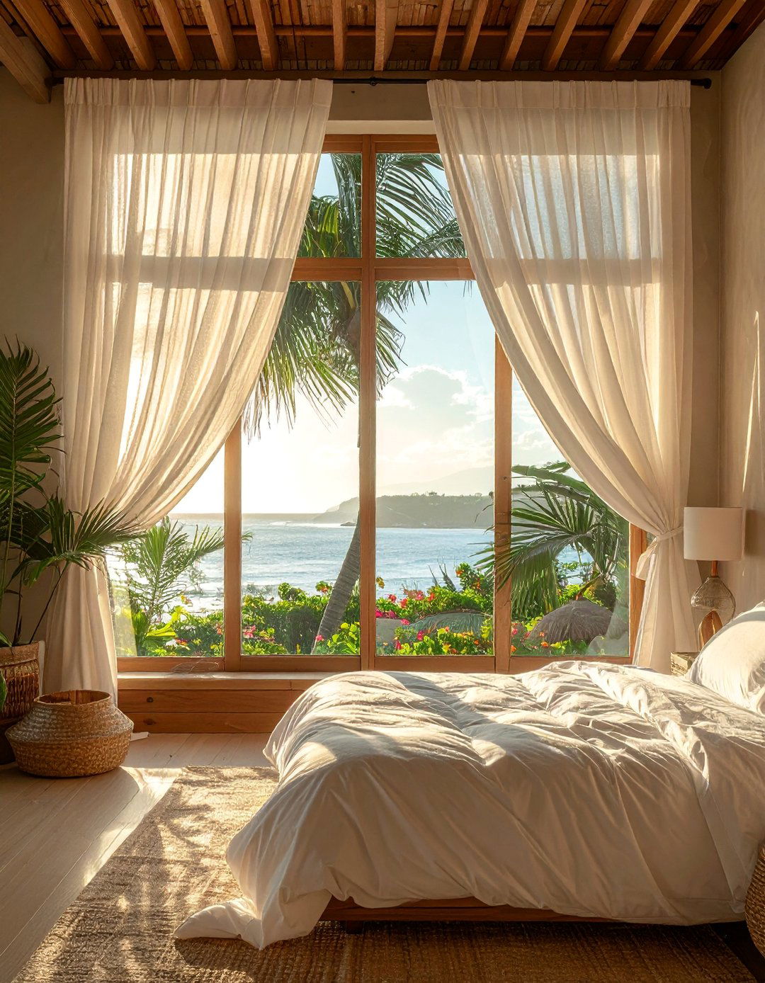 Using Sheer Breezy Window Coverings - 15 Hawaiian Interior Design Ideas for a Tropical Vibe