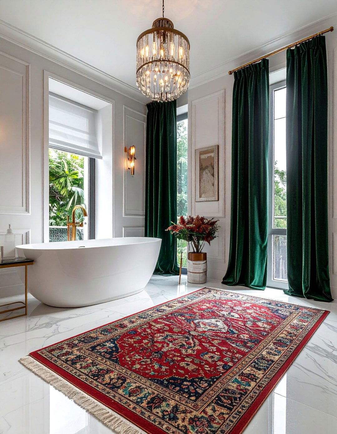 Utilizing Rich Textured Fabrics - 20 Maximalist Bathroom Design Ideas for Bold Style