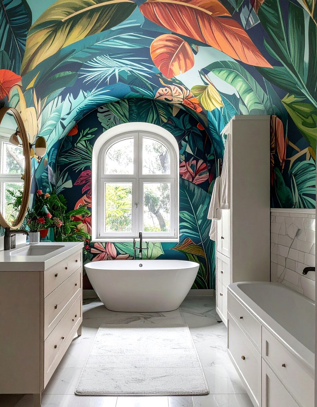 Vaulted Ceiling Accented with Wallpaper - 40 Vaulted Ceiling Ideas for a Spacious Look