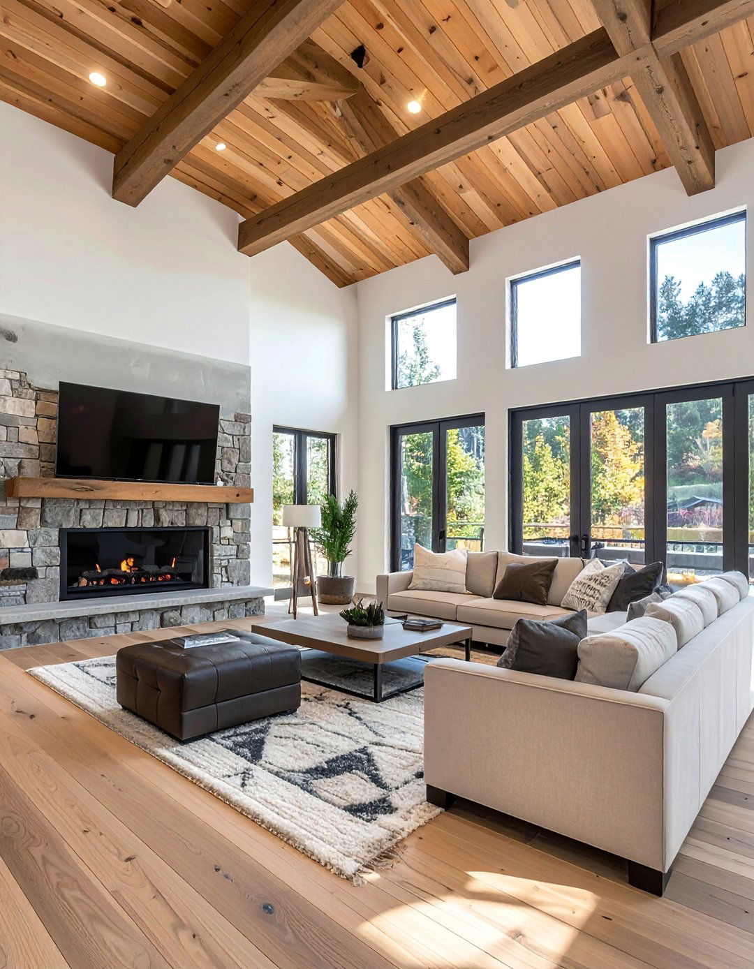 Vaulted Ceiling with Exposed Natural Wood Beams - 40 Vaulted Ceiling Ideas for a Spacious Look