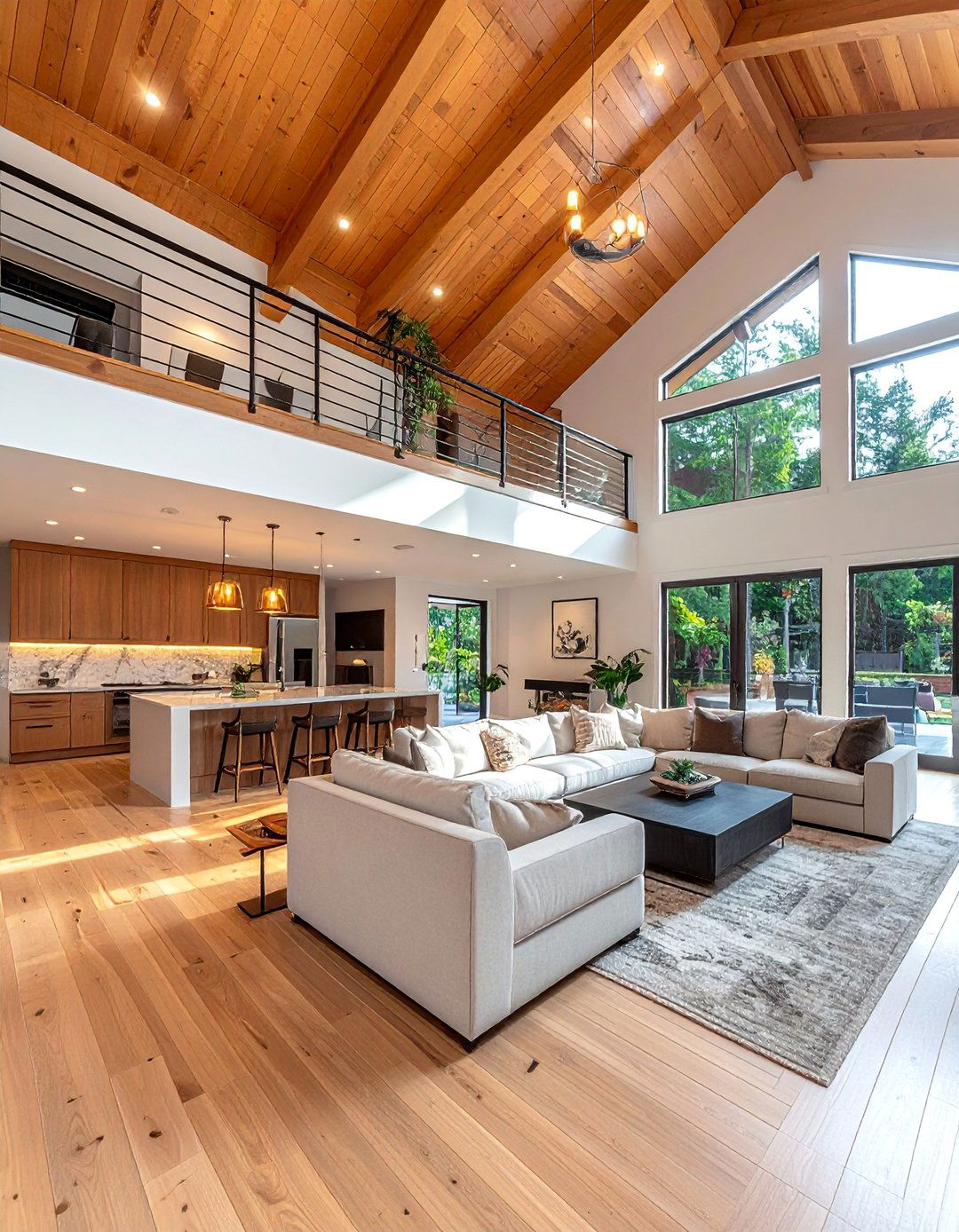 Vaulted Ceiling with a Loft Overlook - 40 Vaulted Ceiling Ideas for a Spacious Look