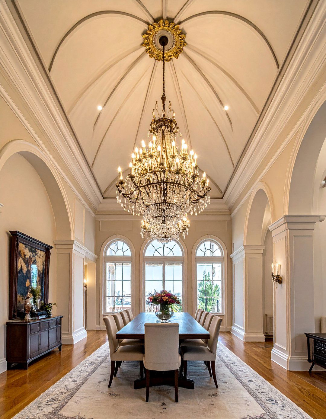 Vaulted Ceiling with a Statement Chandelier - 40 Vaulted Ceiling Ideas for a Spacious Look