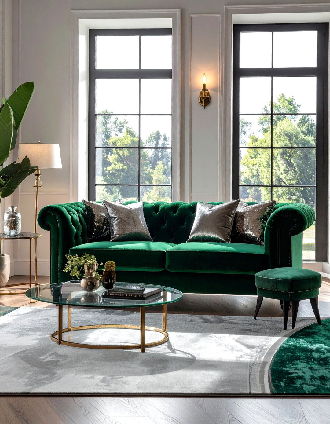 Velvet Accent Sofa for Luxurious Window Displays - 20 Couch in Front of Window Ideas for Bright Spaces