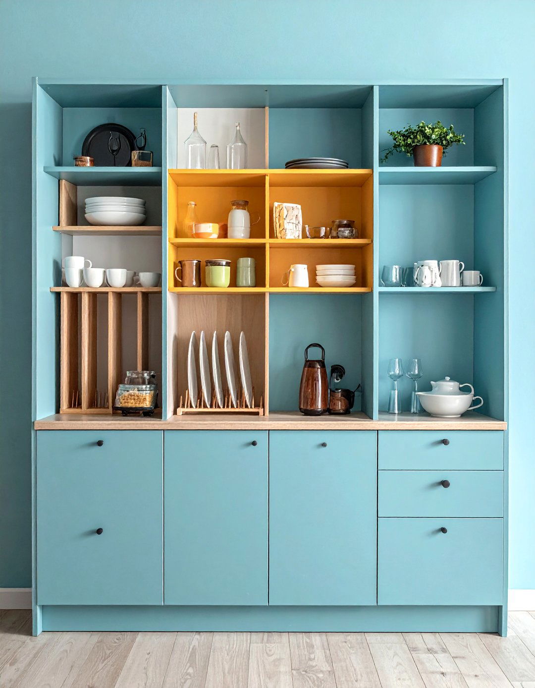 Vertical Plate Racks - 40 Small Kitchen Storage Ideas to Maximize Your Space
