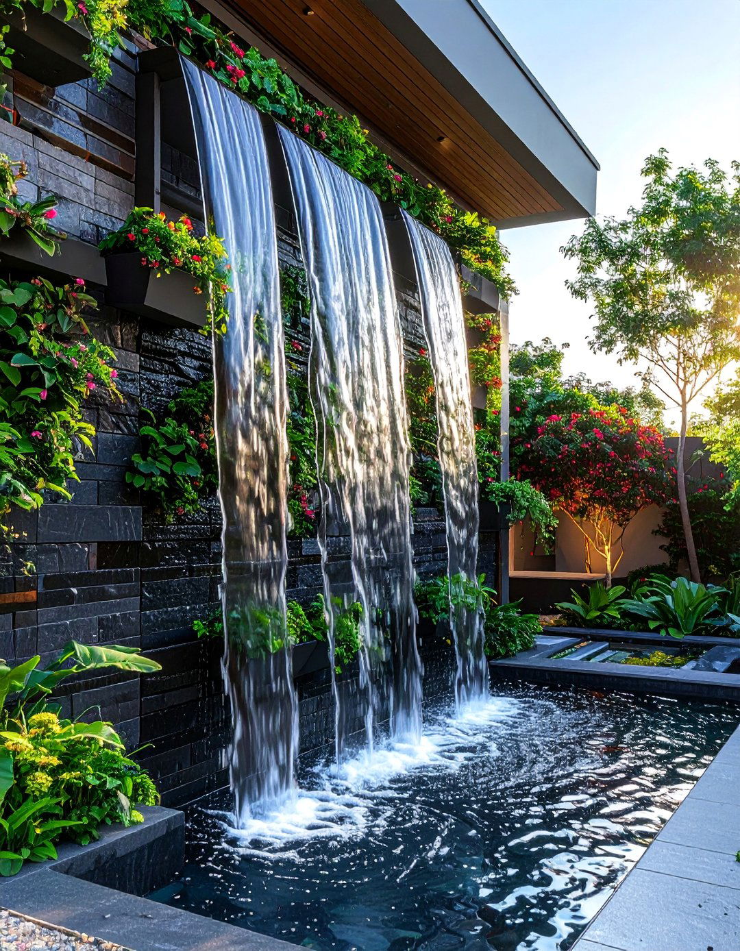 Vertical Wall Water Features - 15 Water Garden Ideas to Enhance Your Outdoor Space