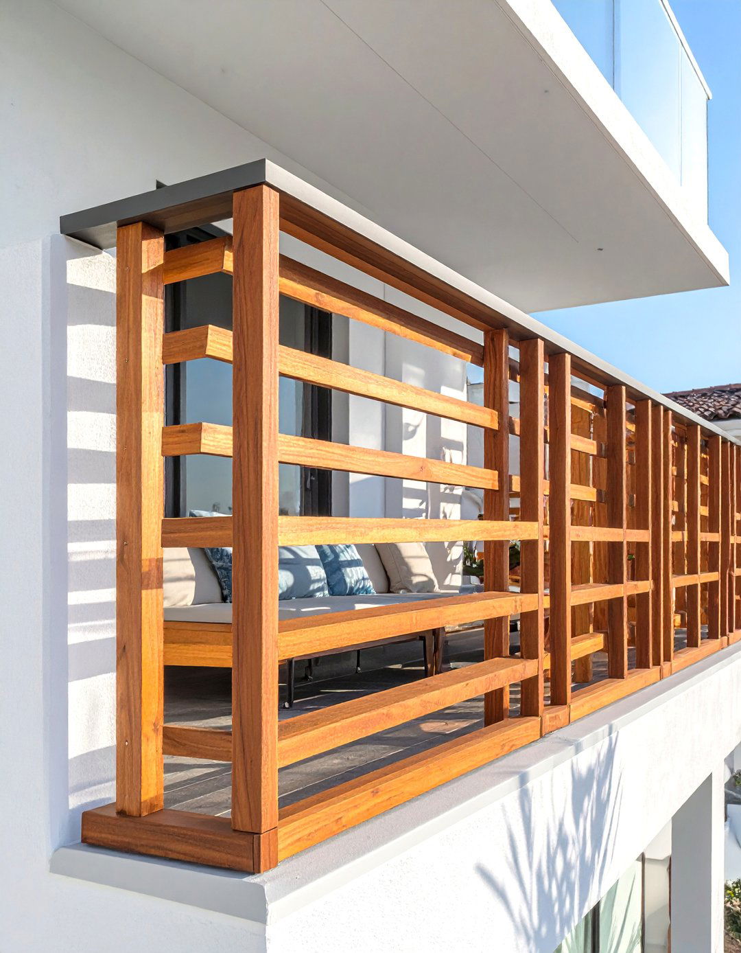 Vertical Wood Slat Balcony Railing - 25 Balcony Railing Design Ideas for Stylish Homes